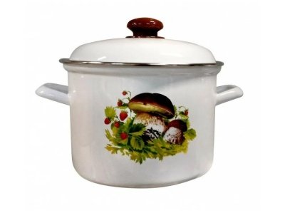 Кастрюля эмаль белая 6,0л Грибная поляна С-1618АП2/4 (4шт/уп) Х - фото в Миди Лтд Изображение товара Кастрюля эмаль белая 6,0л Грибная поляна С-1618АП2/4 (4шт/уп) Х в Миди Лтд