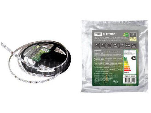 Изображение товара Лента светодиодная SMD2835 120LED/м IP20 12B 9,6Вт/м 3000К 5м TDM в Миди Лтд