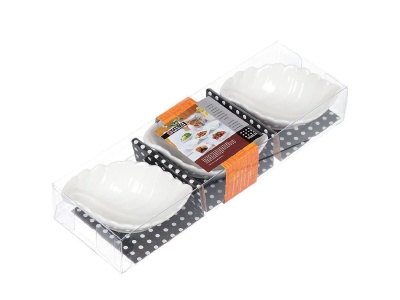 Изображение товара Салатник керамика овальный 3шт 9,5*7*3см Daniks Листики (96шт/уп) в Миди Лтд