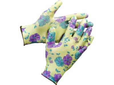 Изображение товара Перчатки нейлоновые с нитриловым покрытием Цветочек (уп-12шт) в Миди Лтд