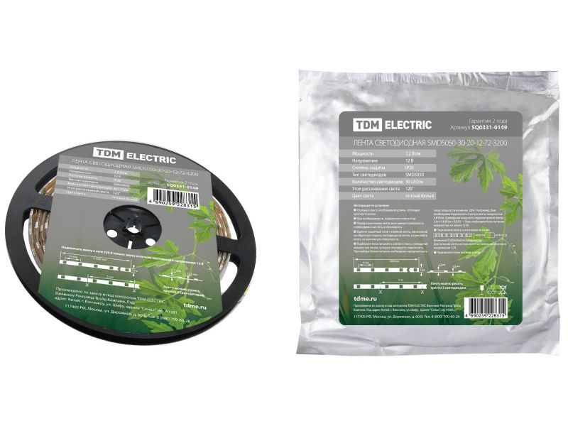 Изображение товара Лента светодиодная SMD5050 60LED/м IP20 12B 10Вт/м RGBW 5м TDM в Миди Лтд