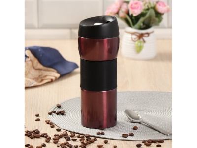 Изображение товара Термокружка для напитков нерж сталь пластик 0,42л (XG-8078) Daniks Бордо (24шт/уп) Х в Миди Лтд