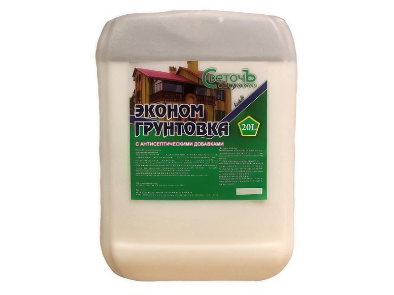 Грунт акриловый СВЕТОЧЪ ЭКОНОМ 20л (20шт/пал) - фото в Миди Лтд Изображение товара Грунт акриловый СВЕТОЧЪ ЭКОНОМ 20л (20шт/пал) в Миди Лтд