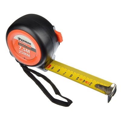 Изображение товара Рулетка  7,5м*25мм ЕРМАК автостоп, АBS пластик (60шт/кор) в Миди Лтд