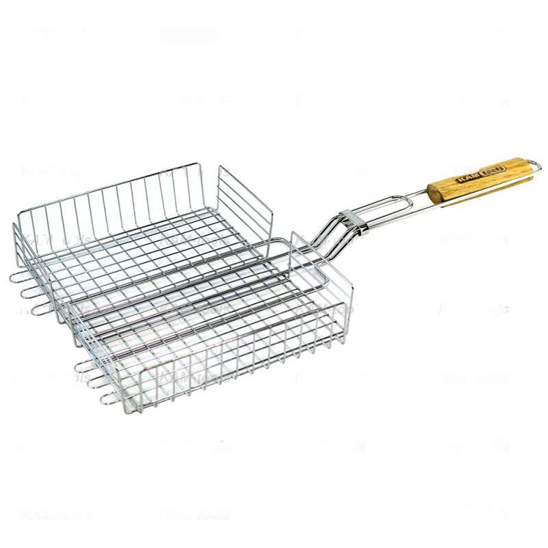 Изображение товара Решетка-гриль KAM-tools хром 310*240*55мм хром (24шт/уп) в Миди Лтд