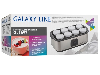 Изображение товара Йогуртница электрическая GALAXY LINE GL 2697 30Вт объем 1,44л 8 стаканов с крышками в Миди Лтд