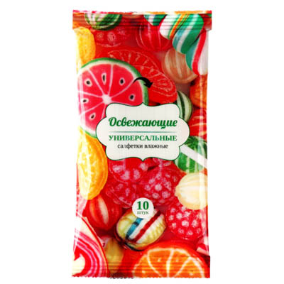 Изображение товара Салфетки влажные универсальные освежающие 10шт   Х в Миди Лтд