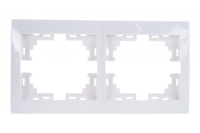 Изображение товара Рамка 2-ая LEZARD Мира горизонтальная б/вставок белая в Миди Лтд