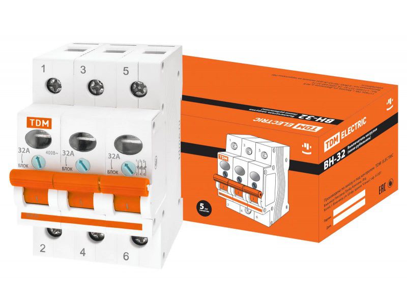 Изображение товара Выключатель нагрузки ВН-32 3Р 32А TDM в Миди Лтд
