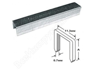 Изображение товара Скоба узкая 10мм (11,3*0,7мм) (уп-1000шт) в Миди Лтд