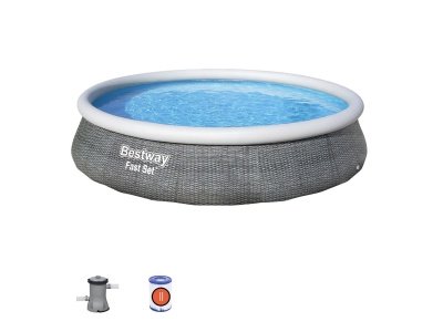 Изображение товара Бассейн надувной с фильтр насосом BESTWAY Fast Set 396*84см 57376 в Миди Лтд