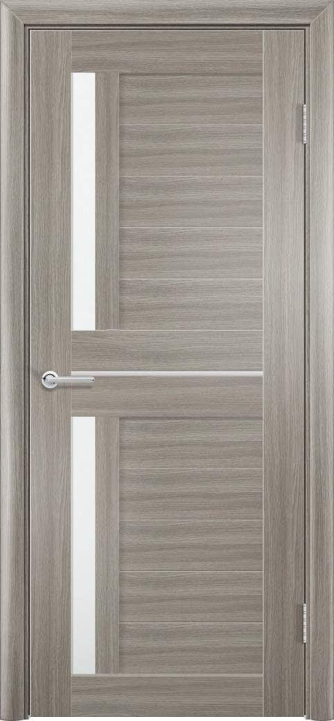 Полотно дверное ПО экошпон модель-27 дуб дымчатый стекло матовое белое 600 - фото в Миди Лтд Изображение товара Полотно дверное ПО экошпон модель-27 дуб дымчатый стекло матовое белое 600 в Миди Лтд