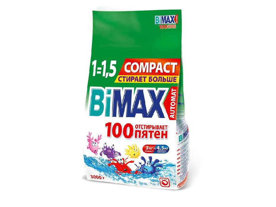 Стиральный порошок автомат BIMAX 100 пятен 1,5кг  203560 - фото в Миди Лтд Изображение товара Стиральный порошок автомат BIMAX 100 пятен 1,5кг  203560 в Миди Лтд