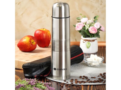 Изображение товара Термос нерж сталь 1л (SL-100ZY) универсальная горловина Daniks Серебристый (24шт/уп) в Миди Лтд