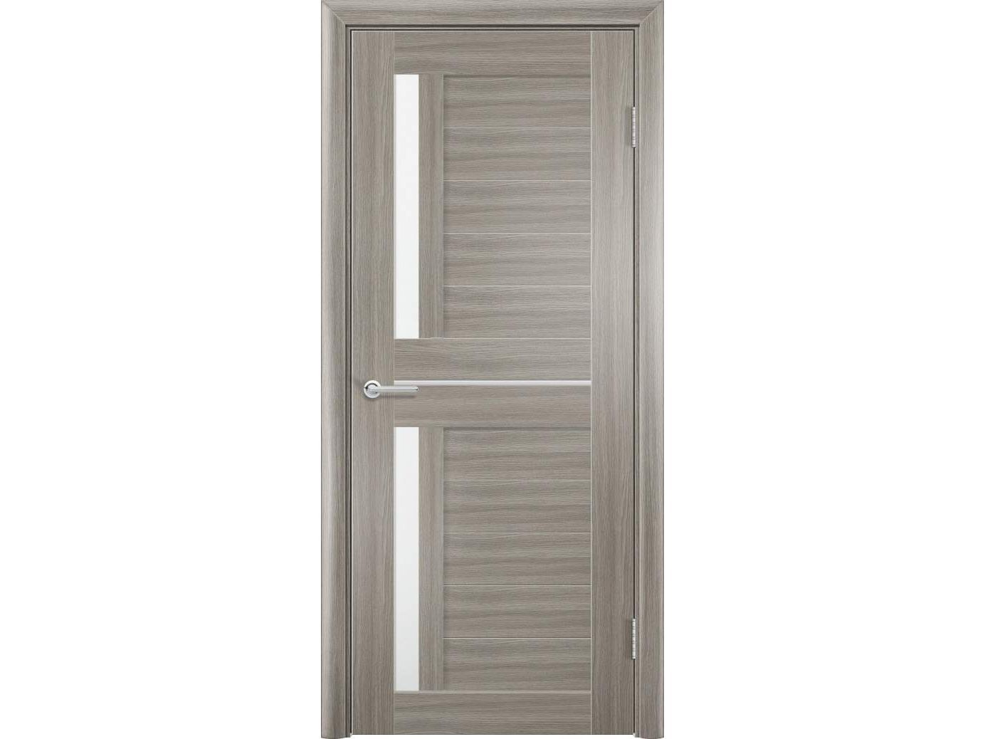 Полотно дверное ПО экошпон модель-27 дуб дымчатый стекло матовое белое 800 - фото в Миди Лтд Изображение товара Полотно дверное ПО экошпон модель-27 дуб дымчатый стекло матовое белое 800 в Миди Лтд