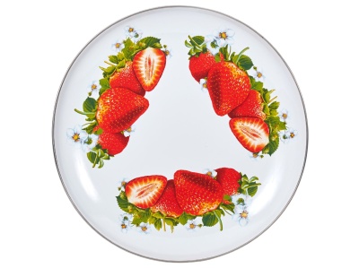 Блюдо эмаль белая 2,5л Сочная клубника С-0811А/5 (5шт/уп) - фото в Миди Лтд Изображение товара Блюдо эмаль белая 2,5л Сочная клубника С-0811А/5 (5шт/уп) в Миди Лтд