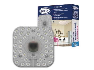 Изображение товара Модуль светодиодный для декор.свет. IONICH 18Вт 1440Лм 230В 6500К 140*140мм IP20 в Миди Лтд