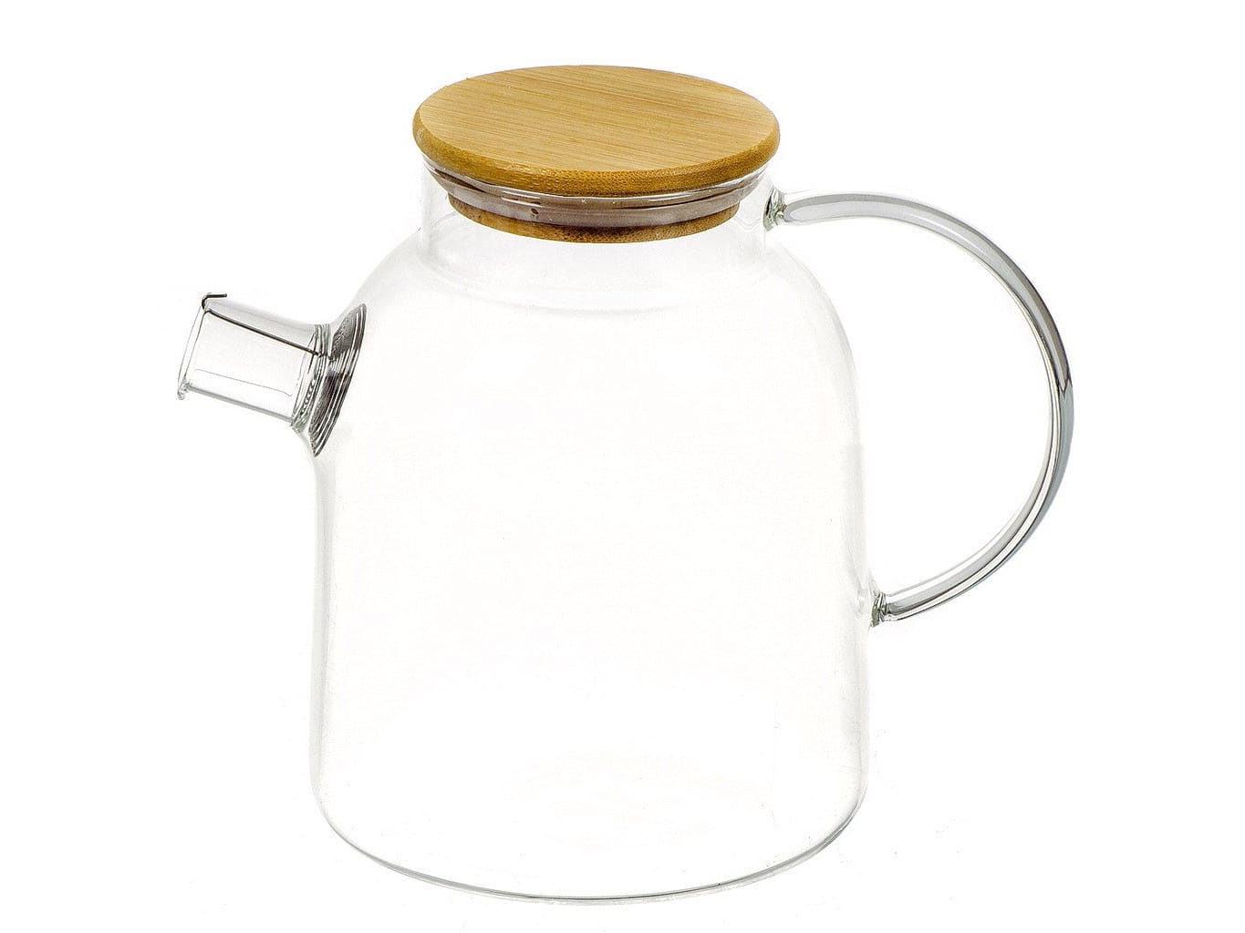 Чайник заварочный стекло Daniks 1,8л с ситечком с бамбуковой крышкой (24шт/уп) - фото в Миди Лтд Изображение товара Чайник заварочный стекло Daniks 1,8л с ситечком с бамбуковой крышкой (24шт/уп) в Миди Лтд