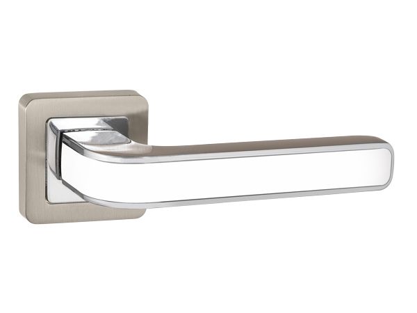 Изображение товара Ручки дверные NOVA QR SN/WH-19 матовый никель/белый в Миди Лтд