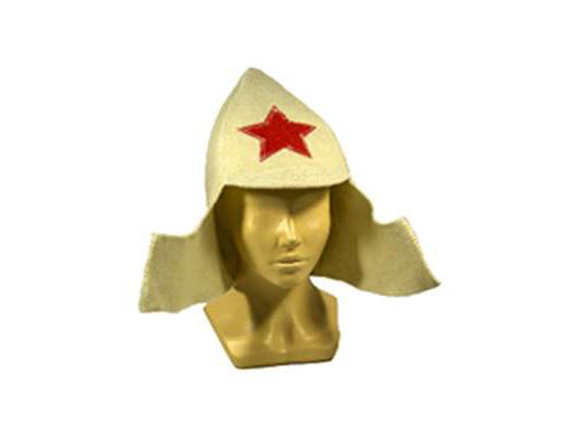 Изображение товара Шапка банная "Буденовка" белая             ХХ в Миди Лтд