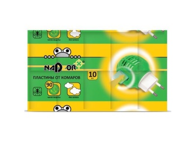 Изображение товара Пластины от комаров Nadzor без запаха (10шт/уп) (250шт/кор) в Миди Лтд