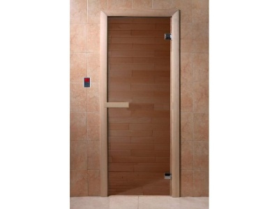 Дверь САУНА бронза 190*70  6мм, круглая ручка с защелкой, 2 петли, коробка хвоя - фото в Миди Лтд Изображение товара Дверь САУНА бронза 190*70  6мм, круглая ручка с защелкой, 2 петли, коробка хвоя в Миди Лтд