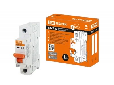 Изображение товара Автоматический выключатель ВА47-60 1Р 25А 6кА х-ка С TDM в Миди Лтд