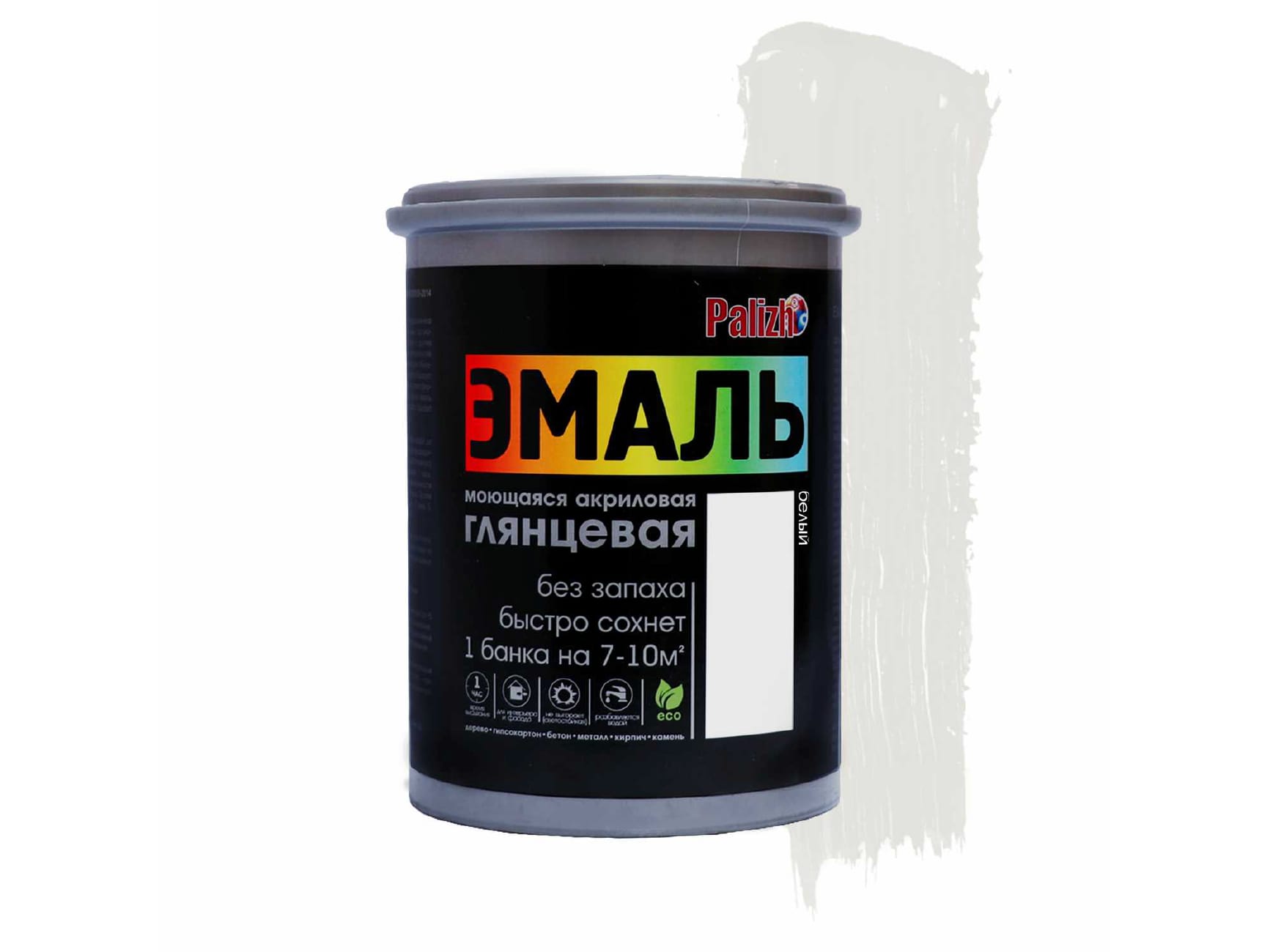 Изображение товара Эмаль акриловая глянцевая №600 белая База А 1,1кг "Палитра" (12шт/уп) в Миди Лтд