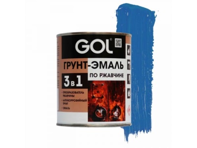 Изображение товара Грунт-эмаль по ржавчине 3в1 GOLexpert синий 1кг (12шт/уп; 660шт/пал)  Х в Миди Лтд