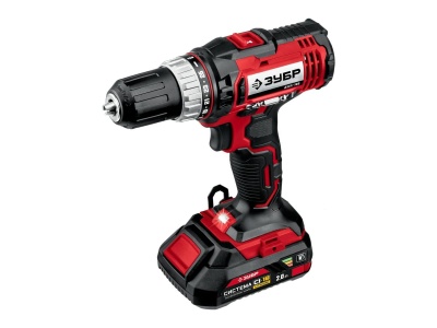 Дрель-шуруповерт ЗУБР 18В 2 АКБ (2Ач) в кейсе - фото в Миди Лтд Изображение товара Дрель-шуруповерт ЗУБР 18В 2 АКБ (2Ач) в кейсе в Миди Лтд