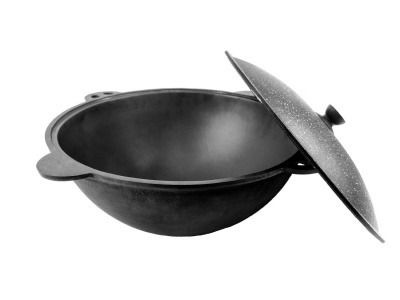 Изображение товара Казан чугун 6л 31.5см с гранитной крышкой круглое дно толщина стенки 4,5мм толщина дна 5мм Х в Миди Лтд