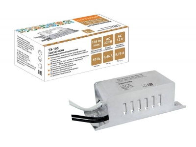 Изображение товара Трансформатор электронный ТЭ-105 220В/12В 35-105Вт нар. TDM в Миди Лтд