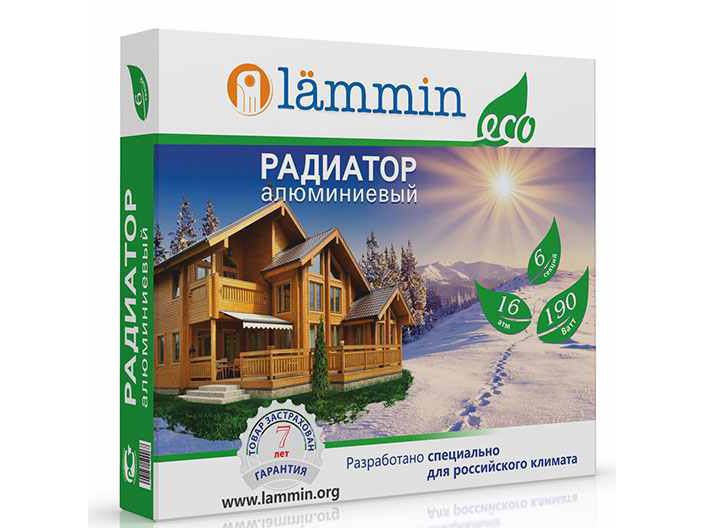 Радиатор алюминевый Lammin 100/500 (4секции) - фото в Миди Лтд Изображение товара Радиатор алюминевый Lammin 100/500 (4секции) в Миди Лтд