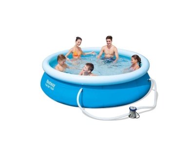 Изображение товара Бассейн с надувным бортом, с фильтр-насосом BESTWAY 305*76см 3638л 57270    ХХ в Миди Лтд