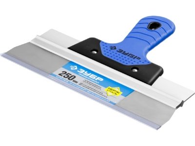 Шпатель фасадный ЗУБР Профессионал нерж полотно 250мм двухкомпонентная ручка - фото в Миди Лтд Изображение товара Шпатель фасадный ЗУБР Профессионал нерж полотно 250мм двухкомпонентная ручка в Миди Лтд