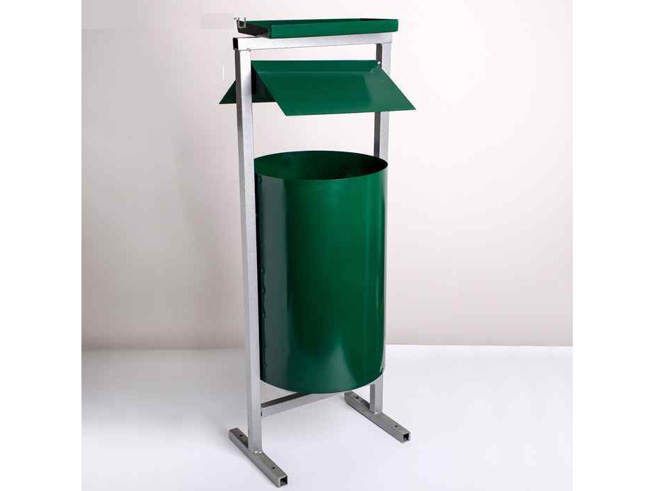 Изображение товара Урна У-2К круглая с пепельницей зеленая металл в Миди Лтд