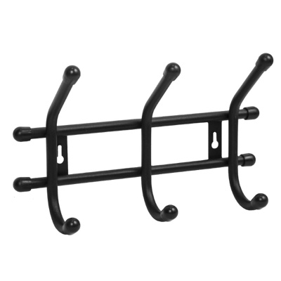 Изображение товара Вешалка настенная Уют 3 черный 3 крючка (10шт/уп) в Миди Лтд