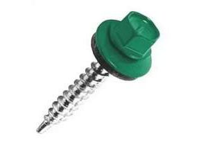 Изображение товара Саморез кровельный мет-дер, зеленый мох 4,8*35 RAL 6005 (250шт/уп) в Миди Лтд