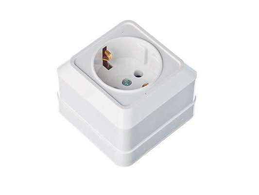 Изображение товара Розетка одноместная с зазем.белая,           ХХ в Миди Лтд