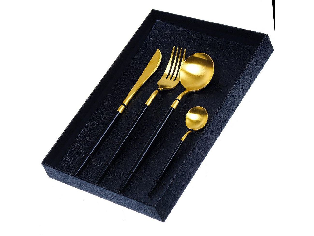 Изображение товара Набор столовых приборов нерж сталь Daniks 4 предмета (нож 1 шт, вилка 1 шт, ложка столовая 1 шт,  в Миди Лтд