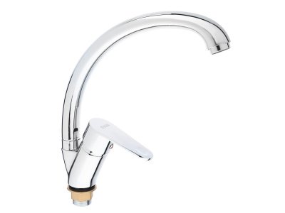 Изображение товара Смеситель для кухни высокий излив,картридж 35мм, гайка, латунь, хром, RAIN Оникс в Миди Лтд