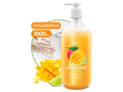 Изображение товара Крем-мыло жидкое увлажняющее Milana манго и лайм 1,0л (6шт/уп) в Миди Лтд
