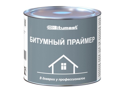 Праймер битумный BITUMAST 2л/1,8кг (6шт/кор; 240шт/пал) - фото в Миди Лтд Изображение товара Праймер битумный BITUMAST 2л/1,8кг (6шт/кор; 240шт/пал) в Миди Лтд