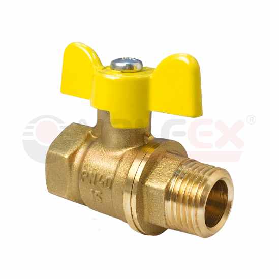 Кран газовый шар. 1/2 г/ш бабочка Valfex латунь (24шт/уп) - фото в Миди Лтд Изображение товара Кран газовый шар. 1/2 г/ш бабочка Valfex латунь (24шт/уп) в Миди Лтд