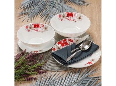 Сервиз столовый стеклокерамика 19предметов 6 перс белый (тарелка обеденная 6шт,  341396 - фото в Миди Лтд Изображение товара Сервиз столовый стеклокерамика 19предметов 6 перс белый (тарелка обеденная 6шт,  341396 в Миди Лтд