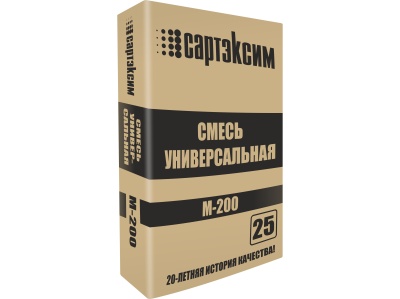 Изображение товара Смесь цементно-песчаная САРТЭКСИМ  М-200 25кг  (48шт/пал) в Миди Лтд