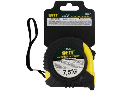 Изображение товара Рулетка  7,5м*25мм ПРОФИ Стаил прорезиненный корпус (10шт/уп) в Миди Лтд
