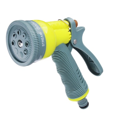 Изображение товара Пистолет садовый для полива  8 режимов, с эластичной накладкой на ручку, пластик INBLOOM (40шт/кор) в Миди Лтд
