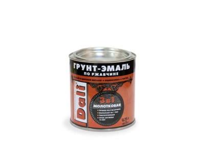 Изображение товара Молотковая Грунт-эмаль по ржавчине DALI серый 2л (3шт/уп; 234шт/пал) в Миди Лтд