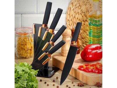 Изображение товара Набор ножей кухонных нерж сталь 6 предметов с подставкой Daniks Medina (6шт/уп) Х в Миди Лтд